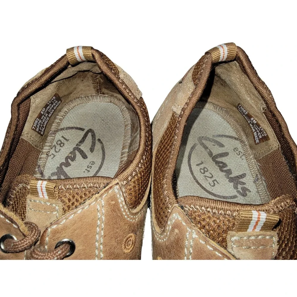 Clarks 1825 Armada Men's Brown Leather Casual Boat Shoes Size 8 M